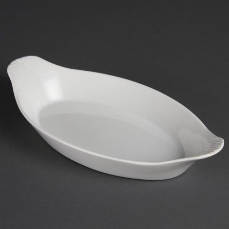 Plats ovales à oreilles blancs 290 x 166mm (Lot de 6) - Ref W411 - Olympia (1/4)