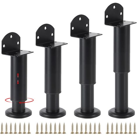4 Pièces Pied de Meuble reglable, L Forme Pied de Meuble, Hauteur réglable de 12-18 cm, Capacité de Charge jusqu'à 100 kg, Convient pour Meubles DIY, établis, Tables et Les armoires (1/5)