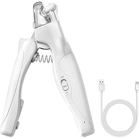 Clousette Pour Animaux - Avec Éclairage LED - Pour Chiens Et Chats - Lime À Ongles Intégrée - Réservoir De Récupération - Lames En Acier Inoxydable - 1 Pièce