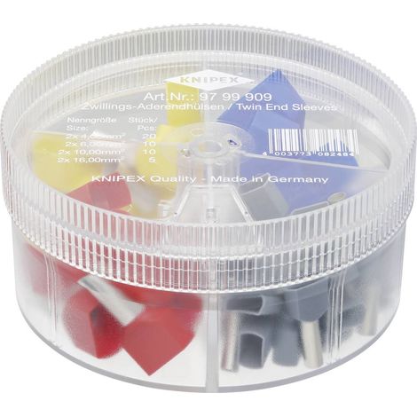 KNIPEX 97 99 909 Scatole assortimento con terminali a bussola preisolati 4 pezzi