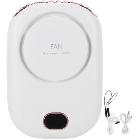 Klingenloser Nackenventilator, tragbar und per USB aufladbar, ideal für Sport und Reisen – Weiß (1/5)