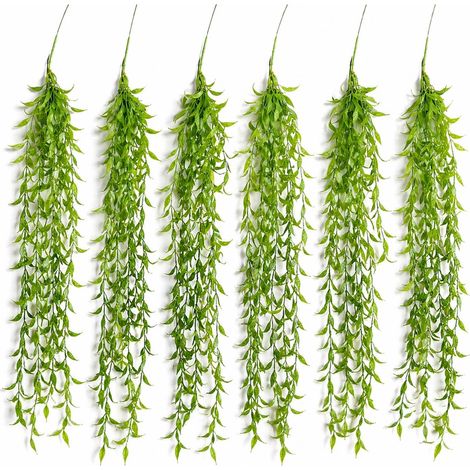 Pack of 6 x 90cm Artificial Trailing Leaf Vine Hanging Plant Faux Greenery Cascade (1/5)