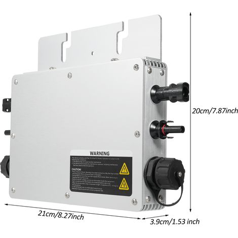 Onduleur WVC-600 Micro 600 W, onduleur solaire raccordé au réseau étanche IP65 MPPT, entrée photovoltaïque DC 22-50 V, sortie AC 220 V pour panneaux solaires, prise européenne (1/5)