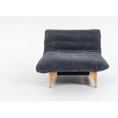 Fauteuil pouf sans accoudoirs en tissu côtelé, avec dossier, pour salon et chambre (1/5)