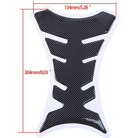 6 pièces Autocollants 3D en fibre de carbone, motif arête de poisson, protection réservoir voiture et moto, finition brillante, universel (1/3)