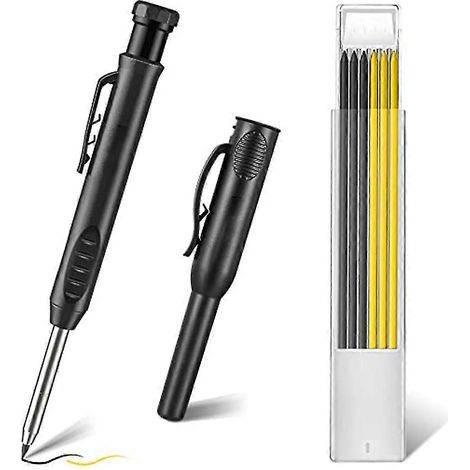 Zimmermannsbleistift mit Bleistifthalter, mit integriertem Bleistiftspitzer und Stifthalter, kompatibel mit Construction und Carpentry Architect (1/5)