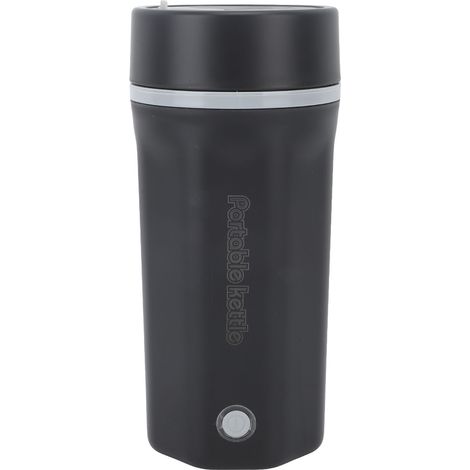 Bouilloire électrique de voyage portable 300 W 500 ml en acier inoxydable 304, mini-bouilloire automatique pour café, thé et lait, noire, prise UE 220 V 50 Hz (1/5)