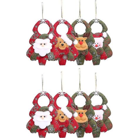 Lot de 8 décorations de Noël pour sapin : figurines miniatures de Noël à suspendre, Père Noël, ornements pour sapin. (1/5)
