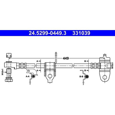 Flexible de frein ATE 24.5299-0449.3 FORD 4060853 4087461 4419596 4447739