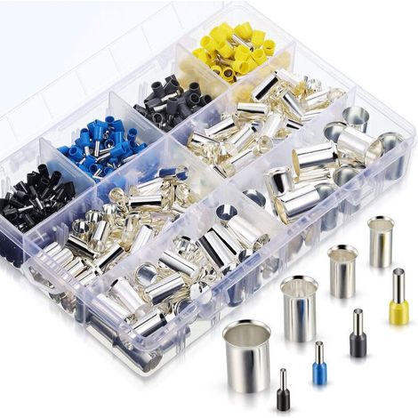 Kit de sertissage de 440 embouts pour fils, connecteurs de bornes, manchons de bifurcation, haute conductivité, isolation ignifuge, étanchéité renforcée, calibres AWG 10, 12, 14 et 16, 2, 4, 1/0 et 2/ (1/5)
