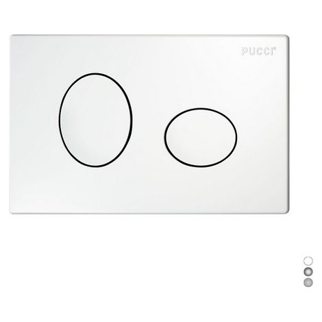 PLACCA PER CASSETTA INCASSO PUCCI ECO 2 PULSANTI ELLISSE MOD.2014 Bianca PUCCI (1/3)