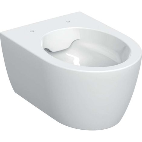 Cuvette WC suspendu Geberit iCon – Saillie réduite – Chasse d'eau basse profondeur – Céramique sanitaire – Sortie horizontale – Fixation invisible