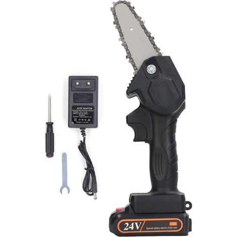 Mini trononneuse électrique portative sans fil avec batterie au lithium pour la coupe du bois, camping, usage domestique, prise UE 100 à 240 V (1/5)