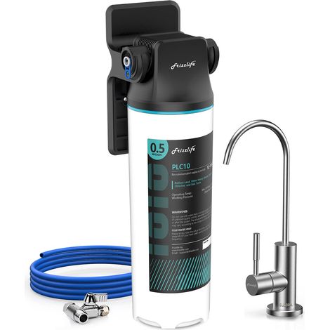 0.5 Micron Under Sink Water Filtering System with Brushed Nickel Faucet, Reduces 99.99% of Lead, Chlorine, Bad Taste (1/5)