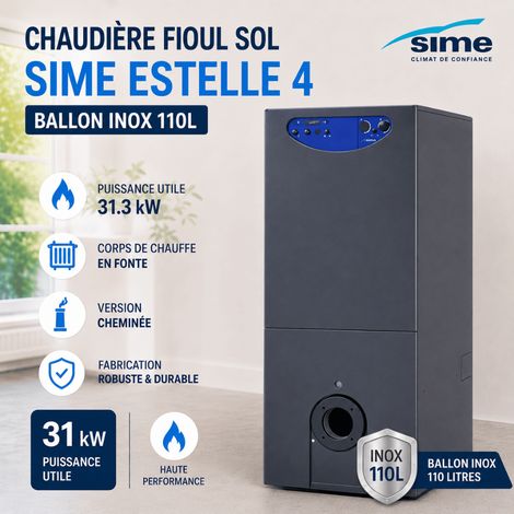Chaudière fioul 31 kw SIME Estelle 4 Ballon inox 110L