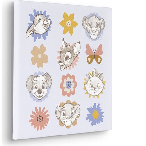 Komar Canvasbild Disney Classics Flowerheads - 40 x 40 cm - Bild auf Keilrahmen - für Kinderzimmer (1/3)
