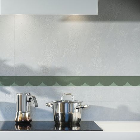 Frise décorative adhésive, feston vert, vert olive, 5 cm X 300 cm (1/5)