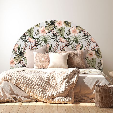 Stickers tête de lit - Fleurs - 160 x 130 cm - Pour lits (120 à 140 cm) - Adhésif MAT (1/2)