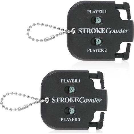 2 Compteur de Coups de Golf, Mini de Tir de Golf Noir Gardien de Score de Golf avec Outil de Réinitialisation du Cadran Porte-Clés pour Différents Types de Compétitions et de Jeux (1/4)