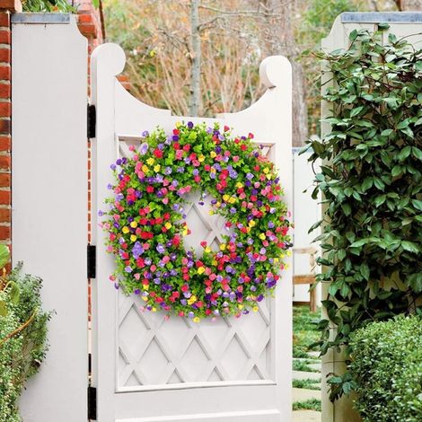 Guirlande De Porte - Couronne Artificielle Printemps Été - Décoration Mur Fenêtre Cheminée - 45 Cm - Pour Intérieur Extérieur (1/5)