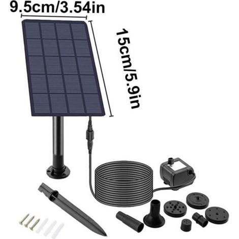 Pompe À Eau Solaire - Moteur Sans Balais - Pour Fontaine Et Petit Étang - 180° Panneau Rotatif - 1 Pièce (1/5)