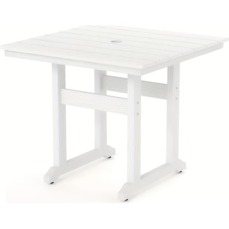Rechteckige Gartentische, wetterbeständige HDPS-Terrassentische, 168 cm lange Gartentische mit 5 cm großem Schirmloch für Veranda, Balkon und Garten (1/5)