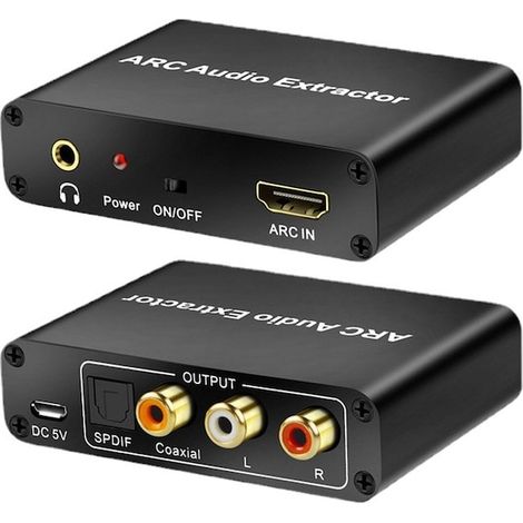 Extracteur audio HDMI ARC vers RCA et SPDIF Toslink, convertisseur TV vers son analogique et coaxial (1/5)
