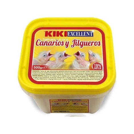 Kiki Eccellente pasta da riproduzione ad alta proteina per Canaries e Jilgueros - 500 gr.