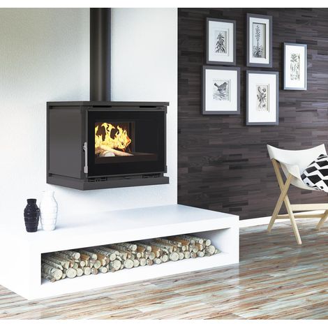Poêle à bois ventilé raccordable - FIREMATIC Columbia 12.5 kW  Avec kit air - Foyer en fonte