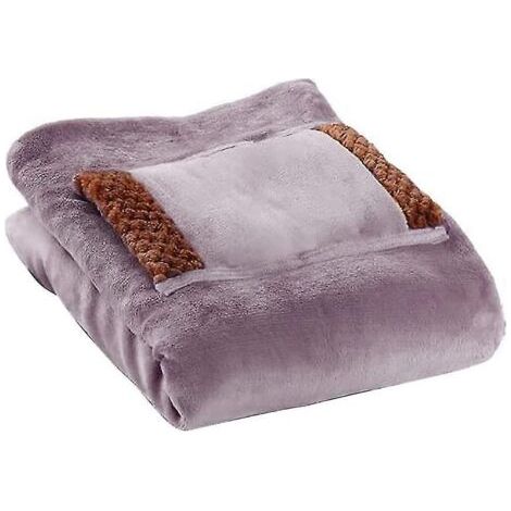BUNTHAUS Couverture chauffante châle chauffant électrique. Coussin chauffant électrique en velours ultra doux de 31,5 po x 23,6 po. Couverture de jet chauffant rechargeable USB portable pour la maison
