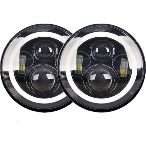 Conjunto de faros delanteros de 7 pulgadas, impermeables, resistentes a los golpes, 2 piezas J003T (1/2)