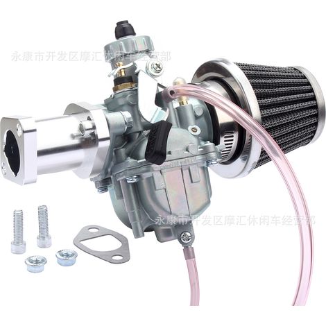 Go-Kart 212cc GX200 6,5 PS CT200U KT196 Vergaser VM22 Ansaugkrümmer Luftfilter silber (1/5)