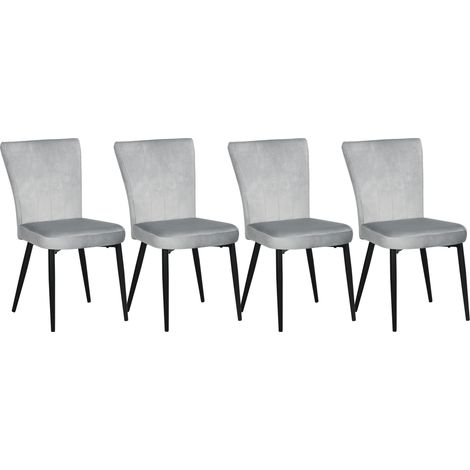 Ensemble de pliable noir pour salon chaises salle manger, d'appoint cuisines salles chaises, aspect velours, gris clair (1/5)