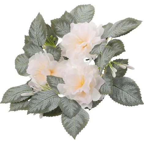 Centre de table de mariage avec couronnes de fleurs artificielles et bougies pour une décoration romantique (5 pièces) (1/5)