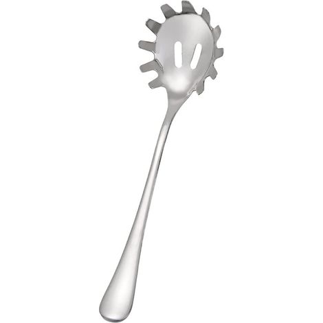 1 Cuillère à spaghetti, Acier inoxydable, 24 cm, Résistant lave-vaisselle, Ustensile cuisine, Pour pâtes longues et courtes (1/5)