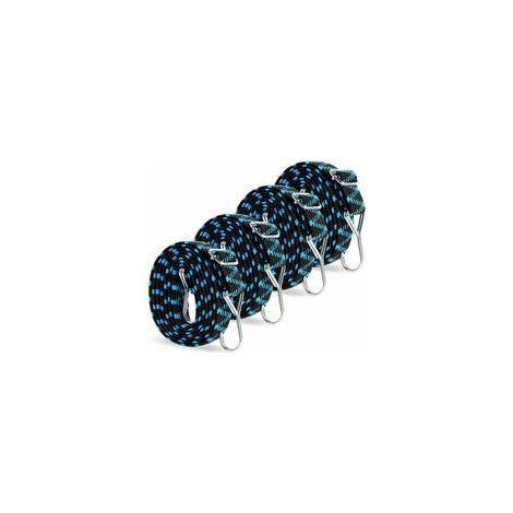 Sangle élastique plate 2 m avec crochets métal, pour bagages, vélo, moto, bâche, camping – (1/5)