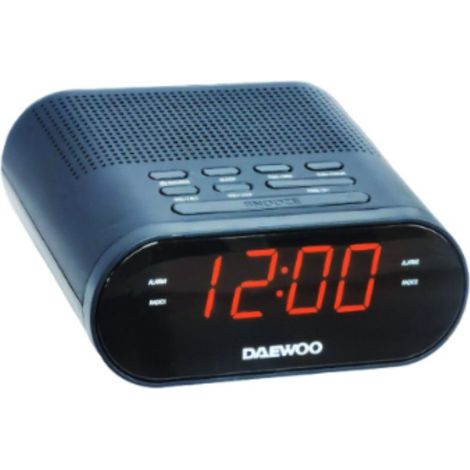 Daewoo DW1218 Digitaler Wecker schwarz elegantes Design