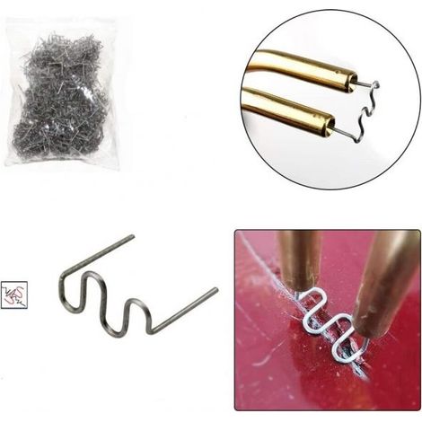 GRAFFETTE PINZATRICE PUNTI METALLICI PISTOLA SALDATORE PLASTICA KIT 500PZ 0.6MM