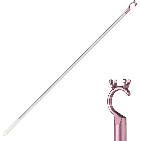 Roof Window Open Rod with Rod Hook, Window Opener Rod with Hooks, Window Handle Extension with Pull Hook (Pink) (1/5)