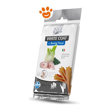 Farmina Dog Snack Dental Treat N&D White Coat Spigola Medium/Maxi - Confezione 100 Gr - Snack