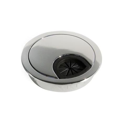 Emuca Couvercle passe-câbles circulaire, D. 60 mm, à encastrer, Zamak, Chromé - talla (1/4)