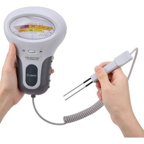 Testeur Numérique LCD Multifonction, PC-102B CL2 - Testeur de Chlore de pH pour Piscine, spa Analyseur de Qualité de l'eau avec Sonde Testeur Numérique pour pH (1/5)