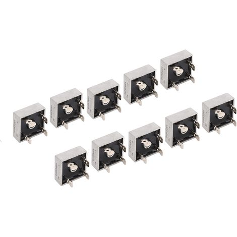 Pont redresseur monophasé 10 pièces 1000V 50A, refroidissement optimisé, diode de redressement 28,5x28,5 mm, idéal pour alimentation industrielle (1/5)