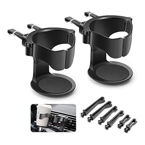 2PCS Porte Gobelet Voiture,Support Gobelet Voiture, Porte-gobelet de Voiture Réglable, pour Grille d'Aération de Voitures, Camions, Camping-Cars (1/5)
