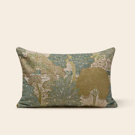 Housse de coussin en Jacquard motif forêt  ALISIA (1/4)
