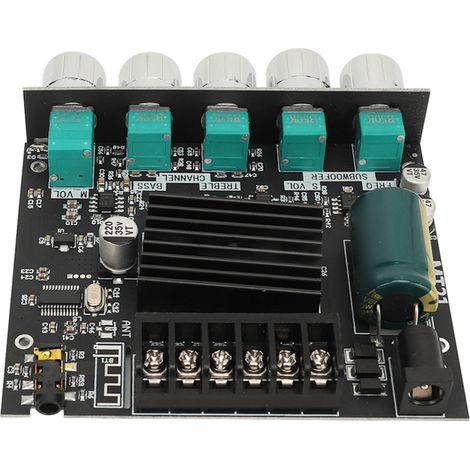 Module amplificateur de caisson de basses 2.1 canaux MT21 50W/100W avec Bluetooth et réglage des aigus et des graves (1/5)