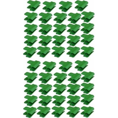Lot de 48 colliers de serrage pour tuyau de jardin, accessoires de film d\\'abri de jardin, diamtre extrieur 16 mm, piquets pour plantes, clips en plastique pour serre, Vert (1/5)