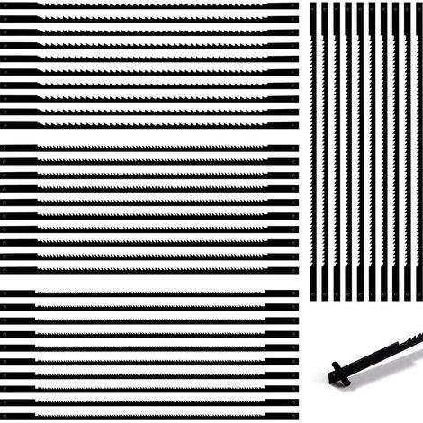 40 Pièces Lames de Scie à Chantourner,10/15/18/24 dents Accessoires de Scie a Chantourner Acier,Lames de Scie en Acier Carbone pour Bois,Plastique,Mousse,Métaux mous (1/4)