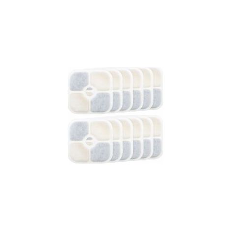 12pcs Filtres de Fontaine pour Animaux de Compagnie Remplacement Compatible avec Catit PIXI 43717 Fontaine à Eau pour Chat Filtres de Distributeur d'eau Accessoires, 8.4x8.4cm,DEBUNS (1/4)
