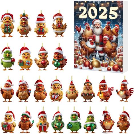 Calendrier De Lavent - Ornements En Acrylique 2D - Compte À Rebours De Noël 24 Jours - Décoration Murale Festive - Lot De 24 Pièces (1/5)